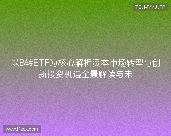 以B转ETF为核心解析资本市场转型与创新投资机遇全景解读与未
